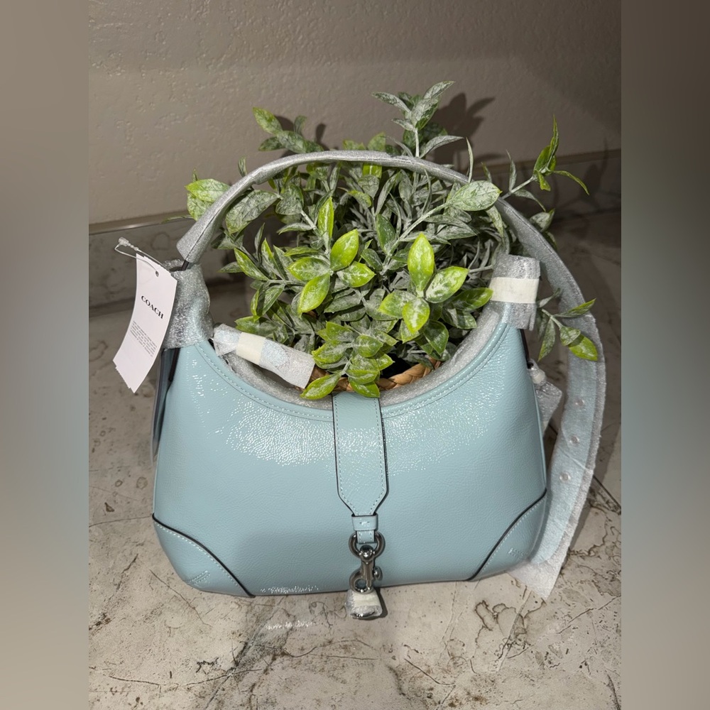 NWT Coach Hampton Hobo Patent Leather Shoulder Bag